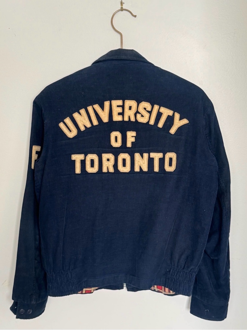 1968 University of Toronto Navy Blue Letterman Jacket Vintage Collegiate Style